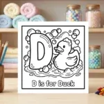 D is for Duck Alphabet Coloring Page
