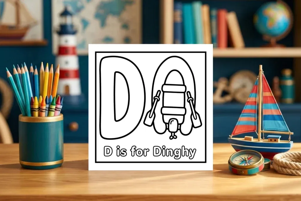 D is for Dinghy Early Childhood Printable