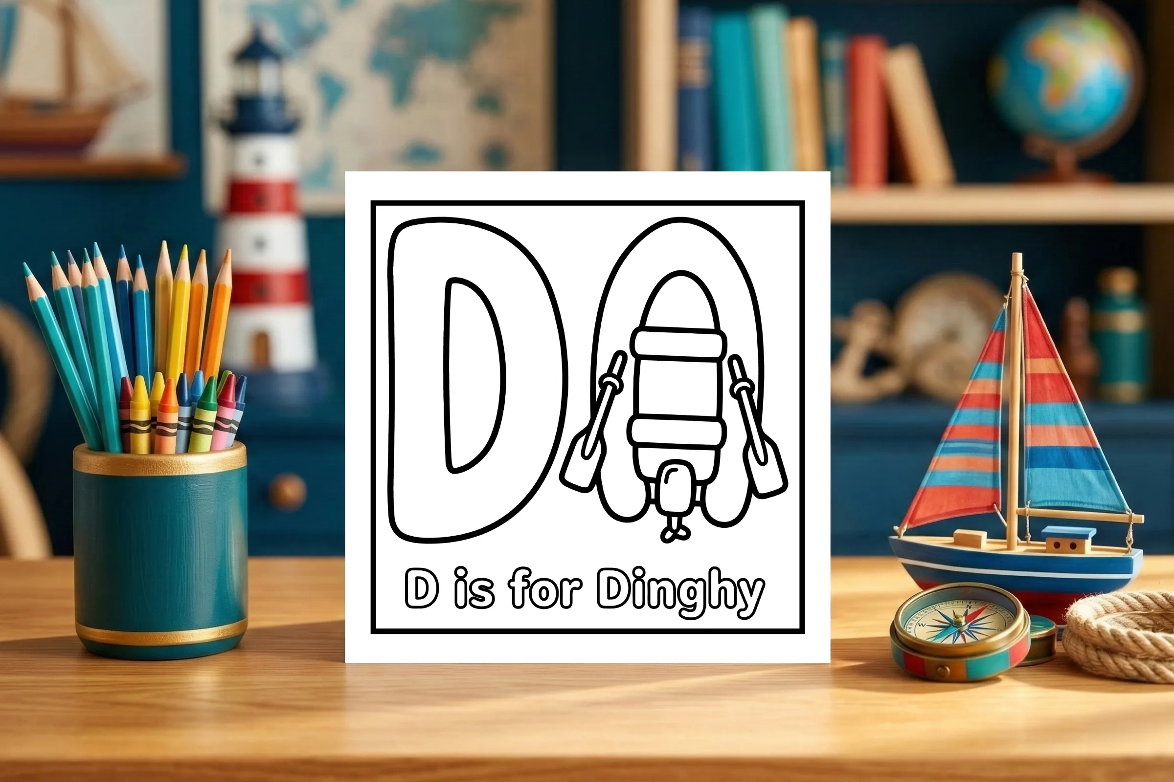D is for Dinghy Early Childhood Printable