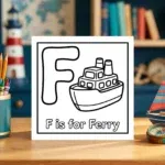 F is for Ferry Kindergarten Graphic