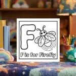 F is for Firefly Cute Nighttime Nature Worksheet
