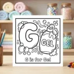 G is for Gel Alphabet Coloring Page