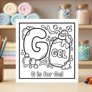 G is for Gel Alphabet Coloring Page