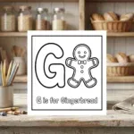 G is for Gingerbread Alphabet Coloring Page