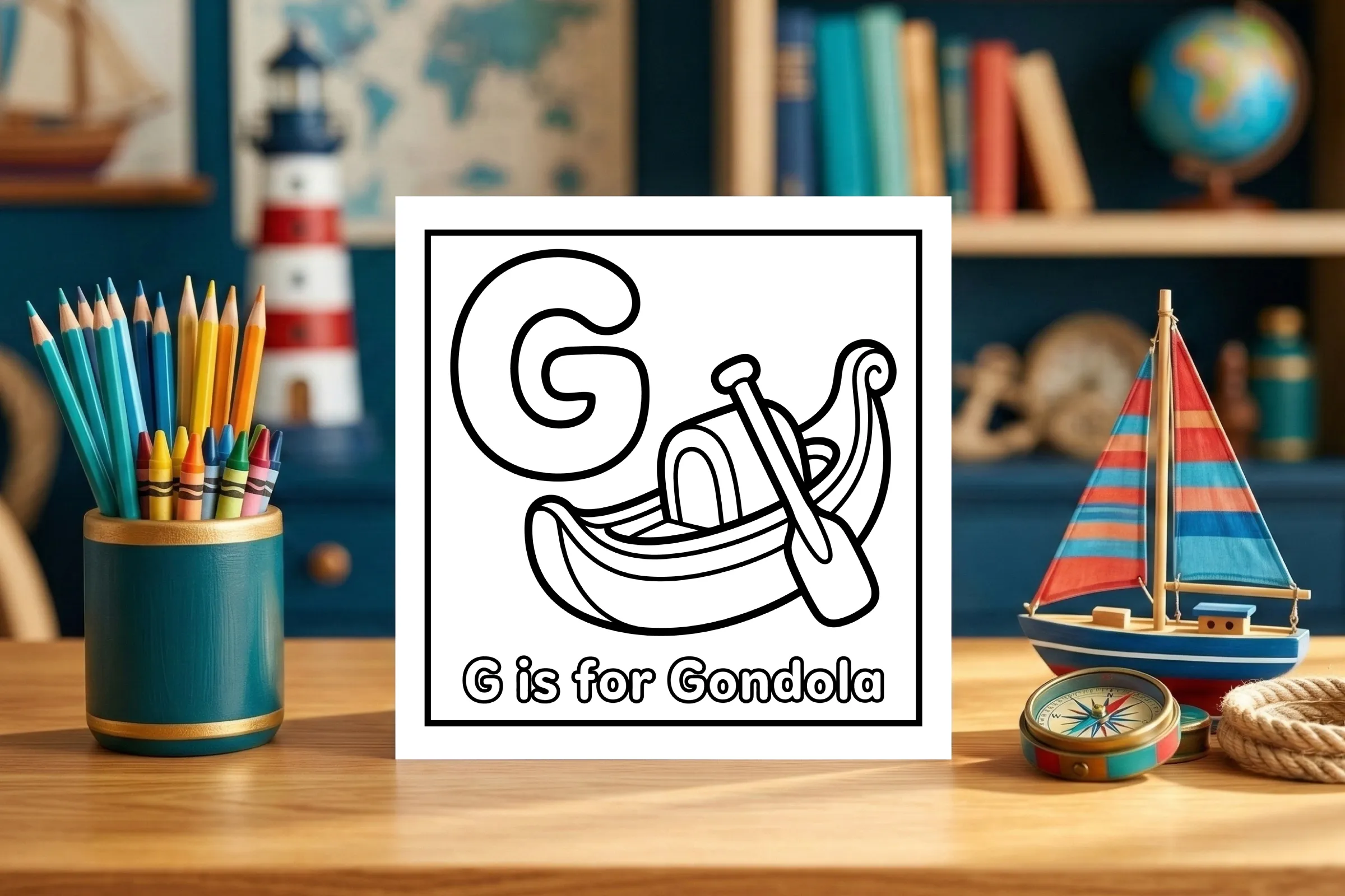 G is for Gondola Early Learning Sheet