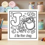 J is for Jug Alphabet Coloring Page
