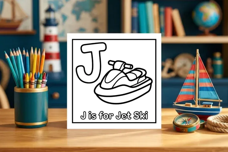 J is for Jet Ski Learning Worksheet