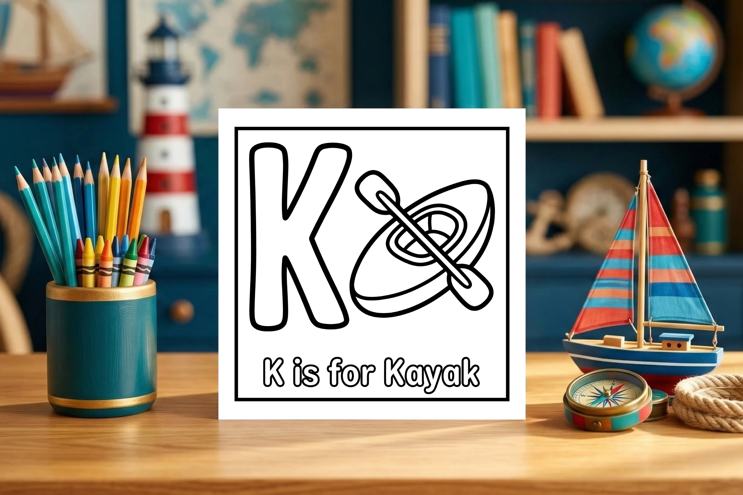 K is for Kayak Ocean Activity Sheet