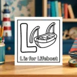 L is for Lifeboat Rescue Boat Graphic