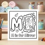M is for Mirror Alphabet Coloring Page
