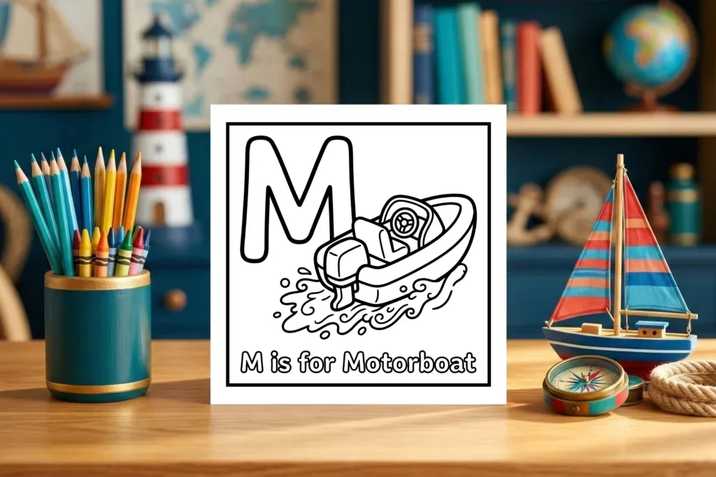 M is for Motorboat Speedboat Activity