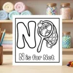 N is for Net Alphabet Coloring Page
