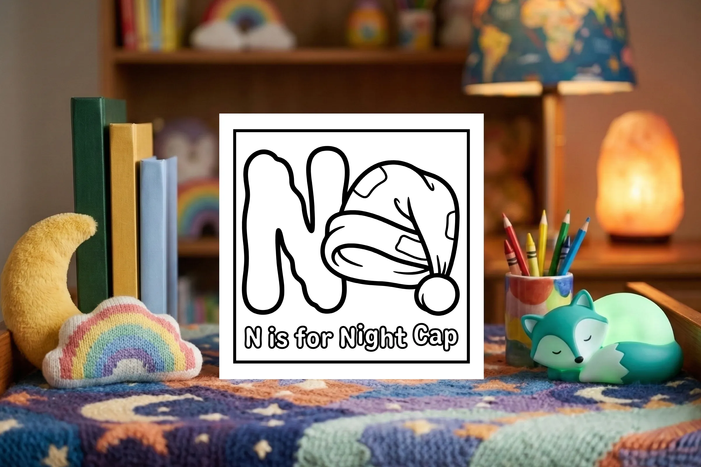 N is for Night Cap Bedtime Routine Worksheet