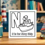 N is for Navy Ship Military Boat Printable