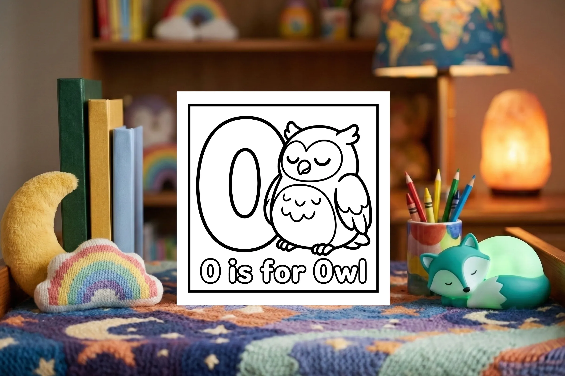 O is for Owl Sleeping Nighttime Animal Sheet