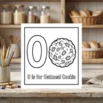 O is for Oatmeal Cookie Alphabet Coloring Page