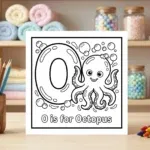 O is for Octopus Alphabet Coloring Page