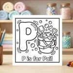 P is for Pail Alphabet Coloring Page