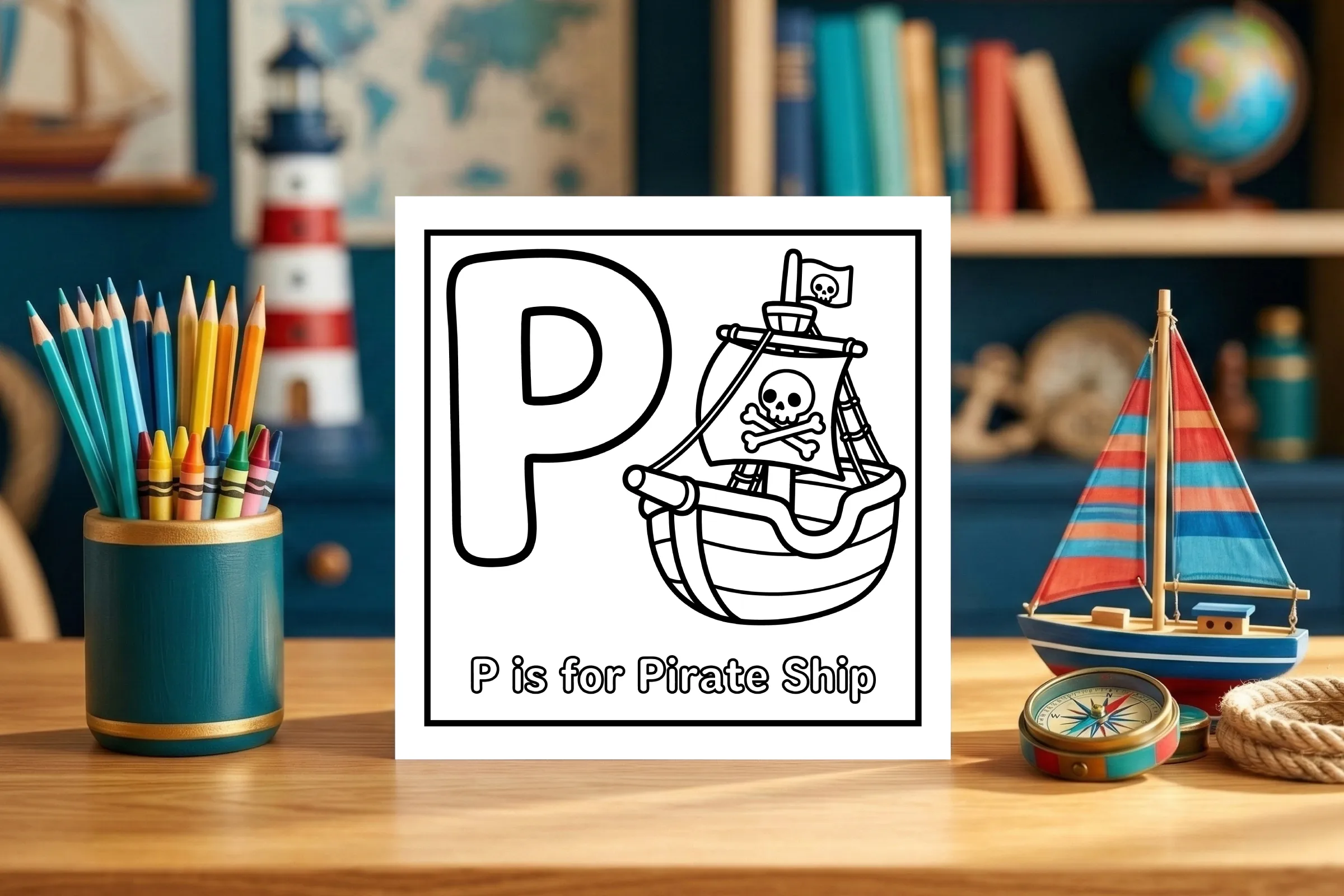 P is for Pirate Ship Adventure Worksheet