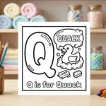 Q is for Quack Alphabet Coloring Page