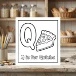 Q is for Quiche Alphabet Coloring Page