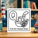 Q is for Queen Boat Steamboat Printable