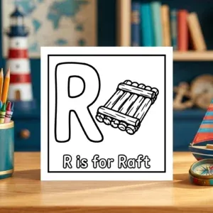 R is for Raft Wooden Floating Raft Page