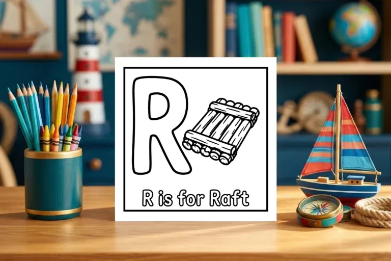 R is for Raft Wooden Floating Raft Page