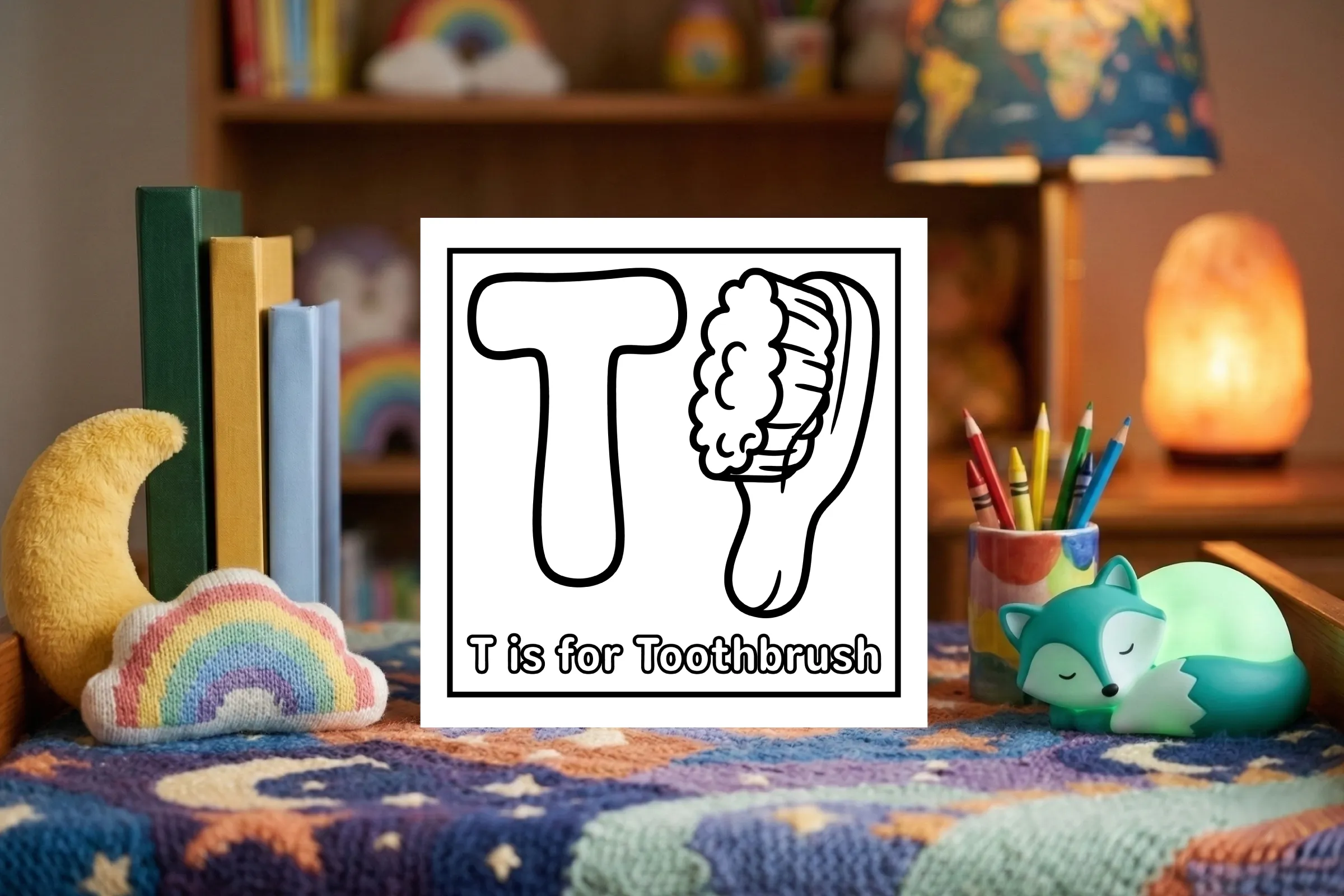 T is for Toothbrush Bedtime Routine Page