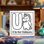 U is for Unicorn Bedtime Fantasy Sheet