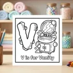 V is for Vanity Alphabet Coloring Page