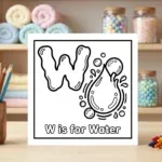 W is for Water Alphabet Coloring Page