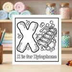 X is for Xylophone Alphabet Coloring Page