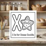 X is for Xmas Cookie Alphabet Coloring Page