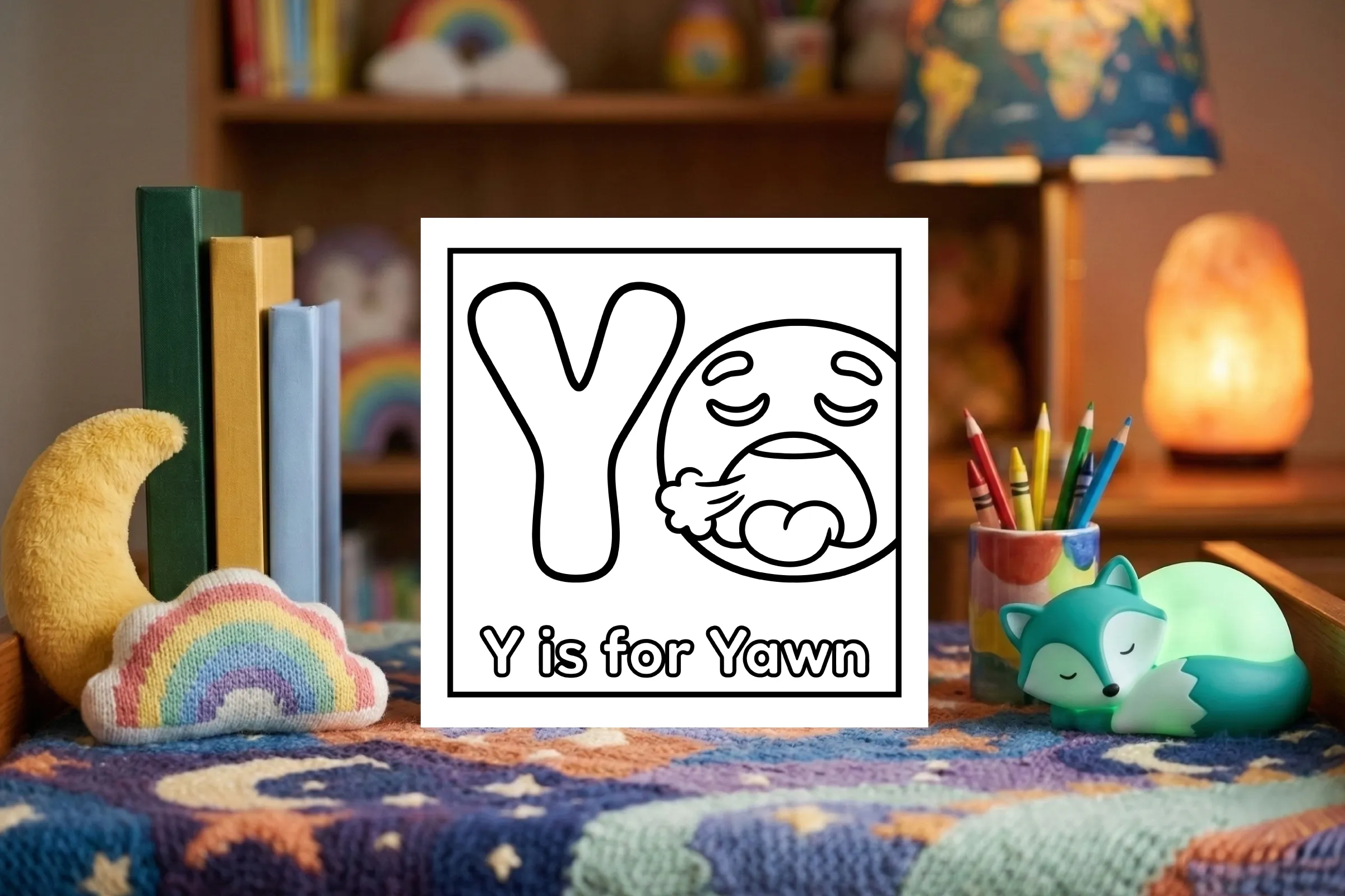 Y is for Yawn Sleepy Bedtime Sheet