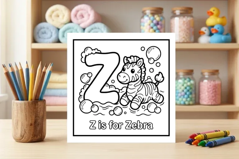 Z is for Zebra Alphabet Coloring Page