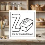 Z is for Zucchini Bread Alphabet Coloring Page