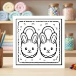 Bunny Slippers Coloring Page