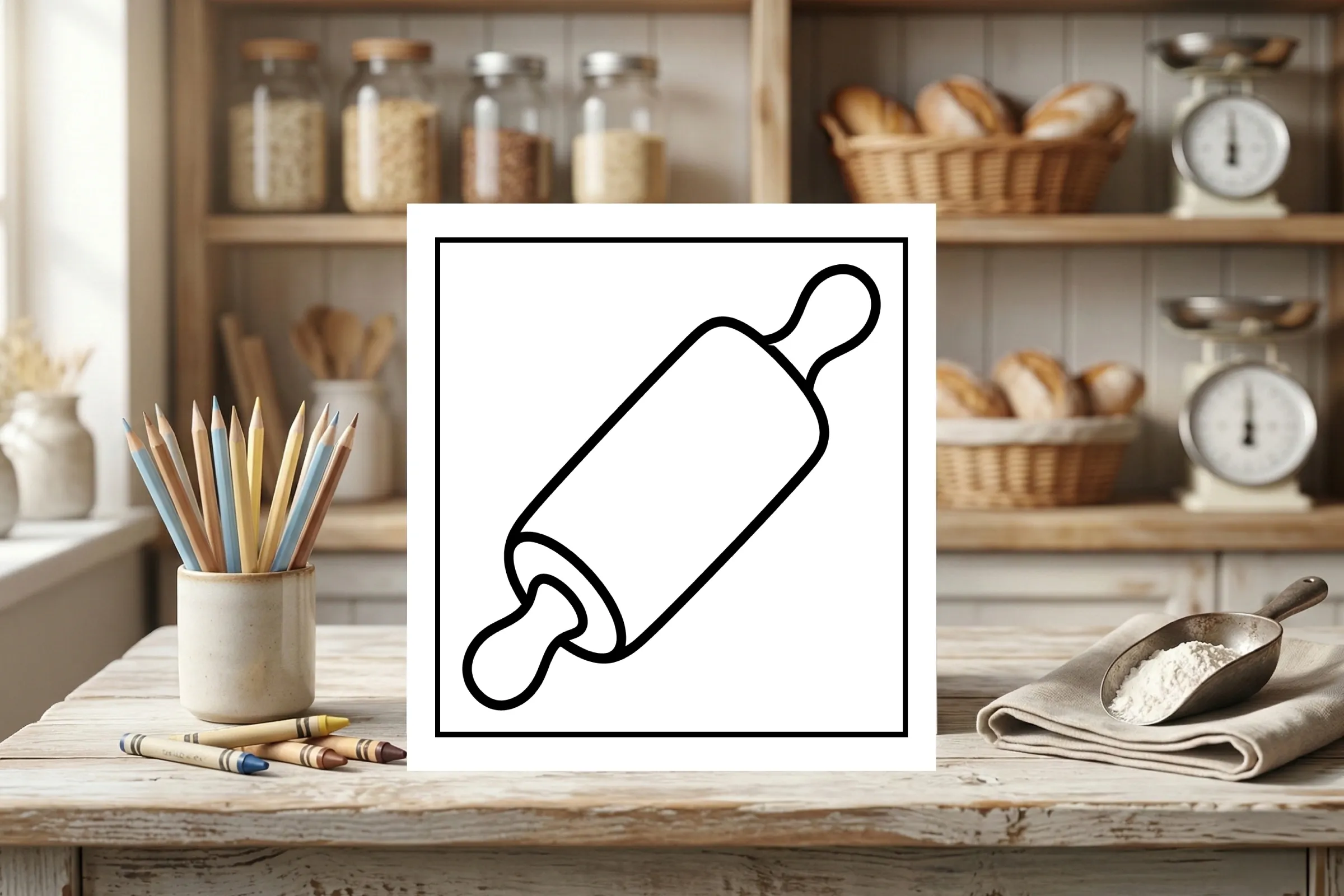 Rolling Pin Coloring Page
