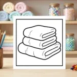 Stacked Towels Coloring Page