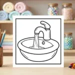 Faucet and Sink Coloring Page