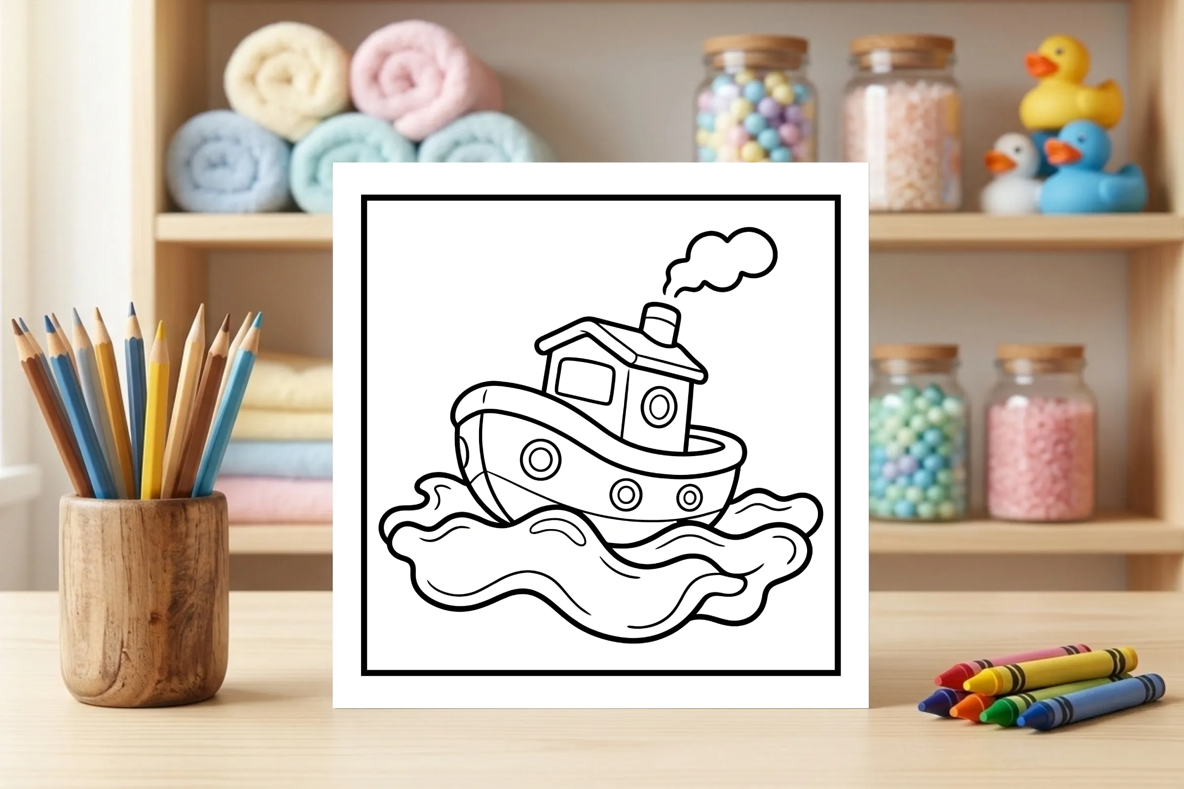 Toy Boat Coloring Page