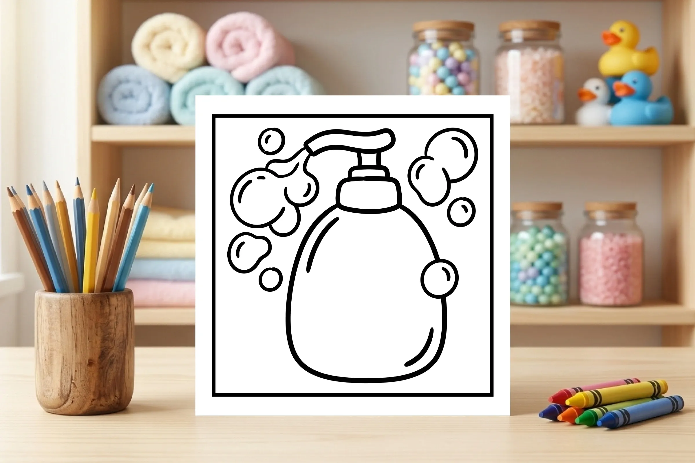 Soap Dispenser Coloring Page