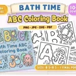 Bold Easy Bath Time ABC Coloring