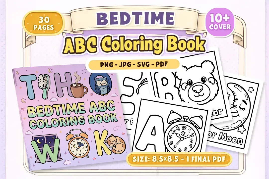 Bedtime ABC Coloring Book