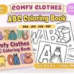 Comfy Clothes ABC Coloring Book Pages