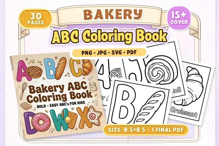 Bakery ABC Coloring Book Bundle