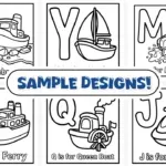 Boat and Ship ABC Coloring Book Pages