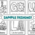 Construction Site ABC Coloring Book