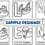 Boat and Ship ABC Coloring Book Pages